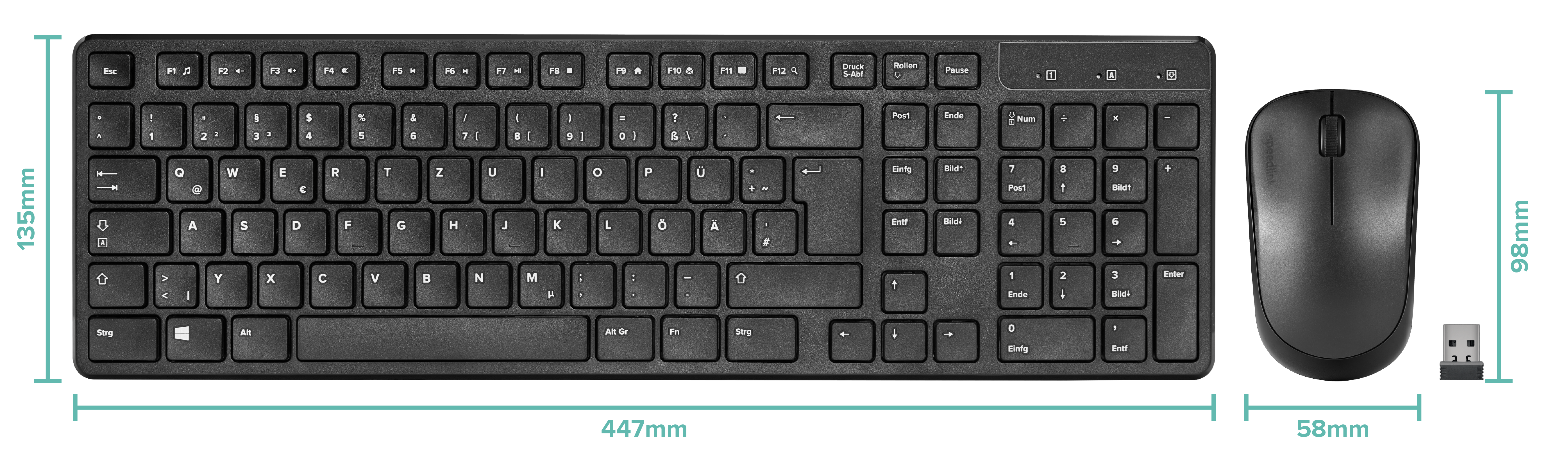 SIGNIUM Deskset - kabellos, schwarz - DE-Layout