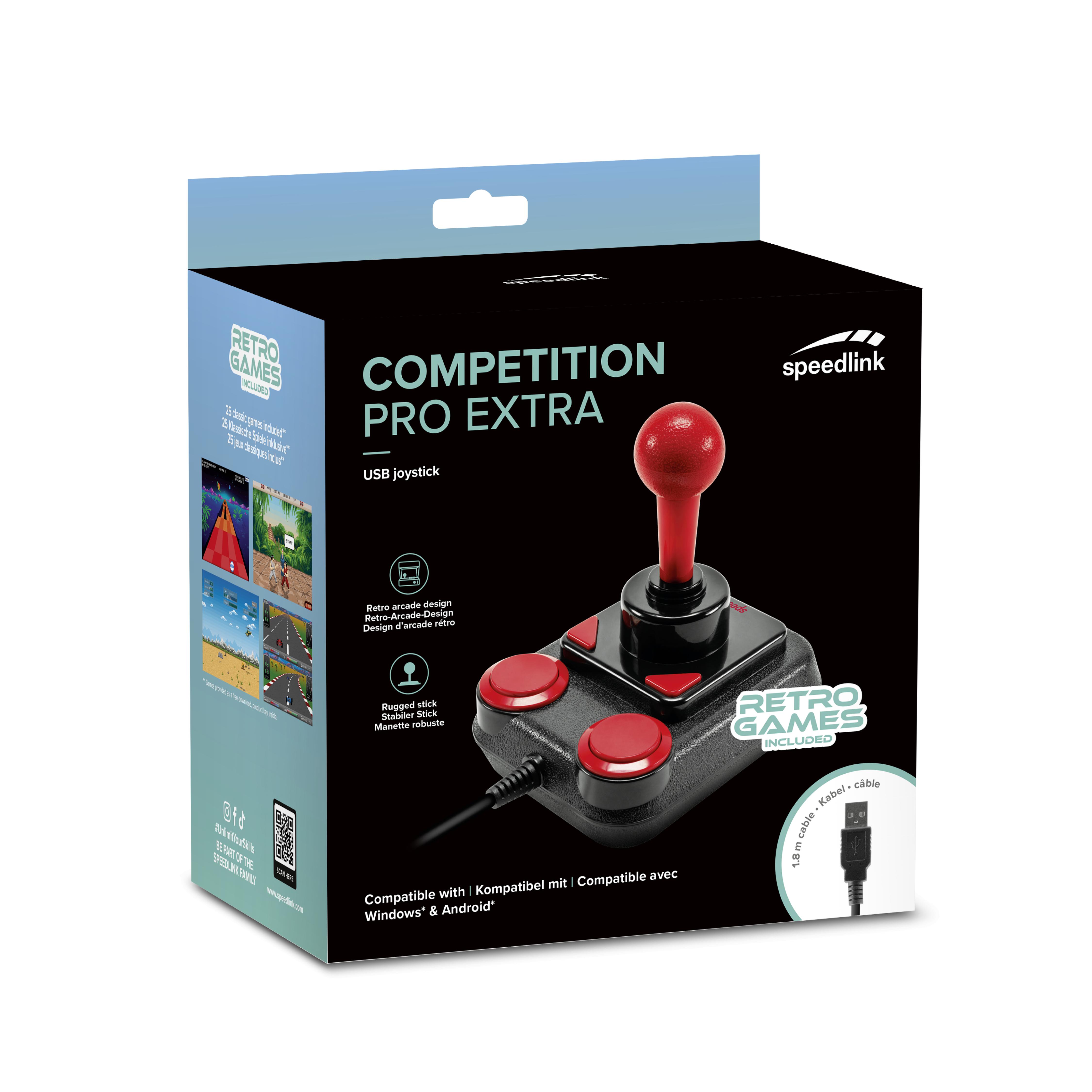 COMPETITION PRO EXTRA USB Joystick, schwarz-rot