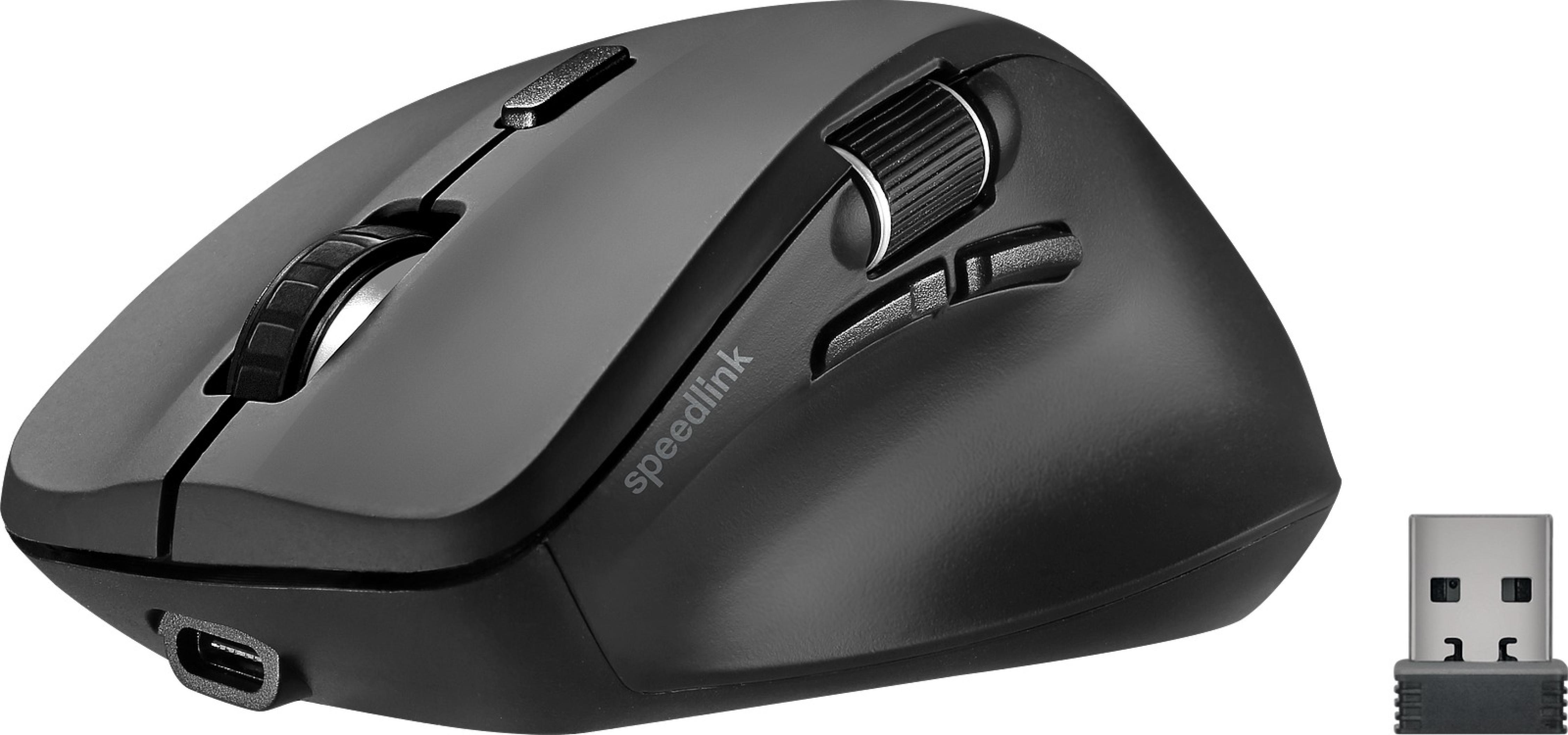 LIBERA Wiederaufladbare Maus, kabellos, Bluetooth, leise, gummiert-schwarz