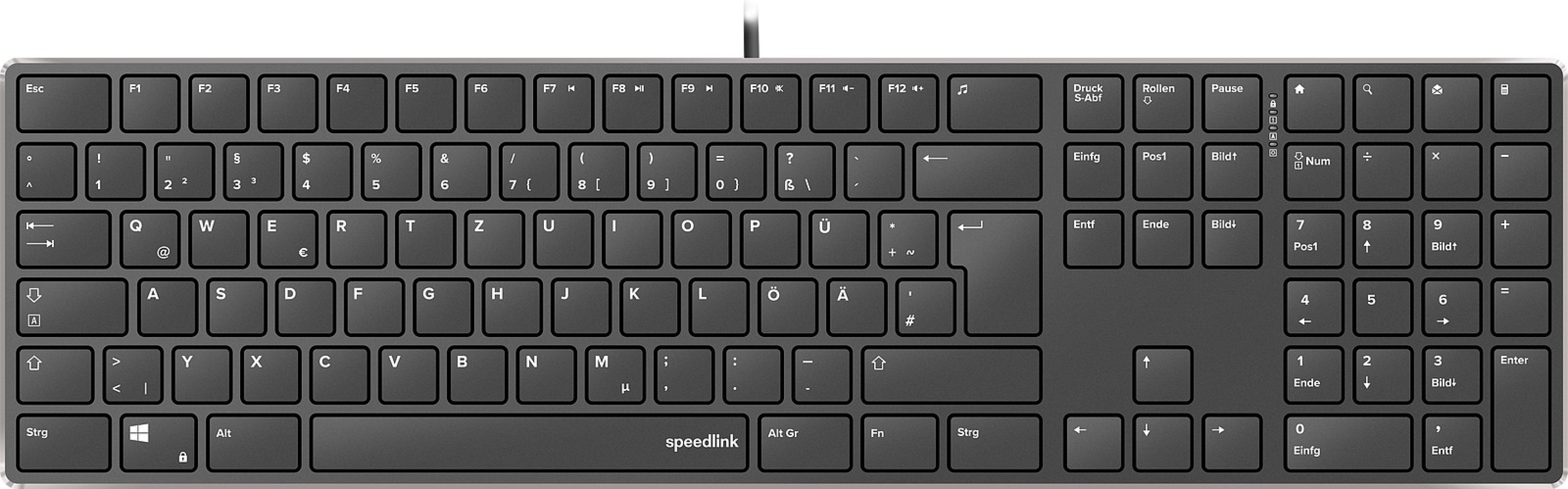 RIVA Slim Metal Scissor Keyboard, schwarz - DE Layout