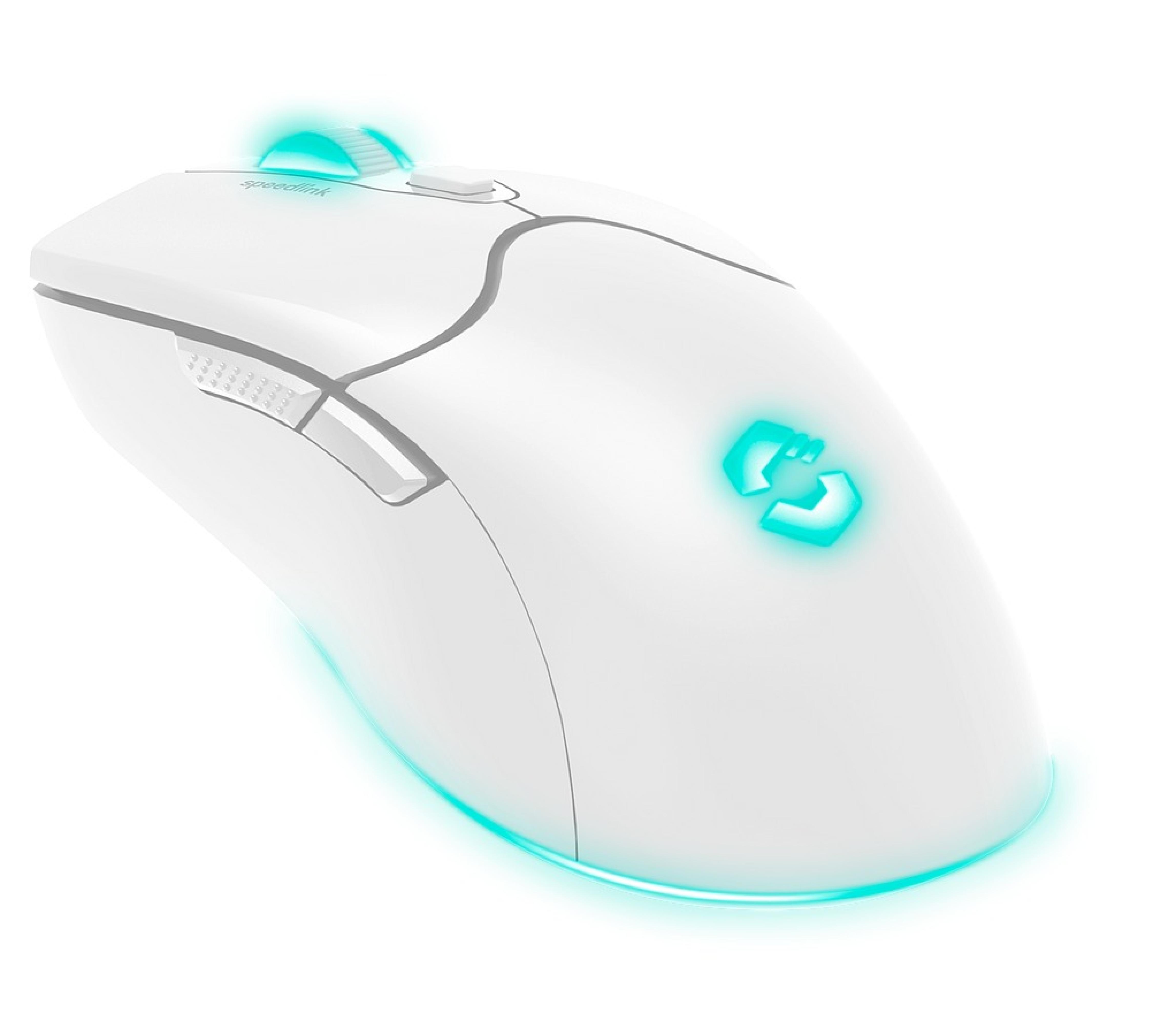 VELOX Wiederaufladbare RGB Gaming Maus - kabellos, weiß