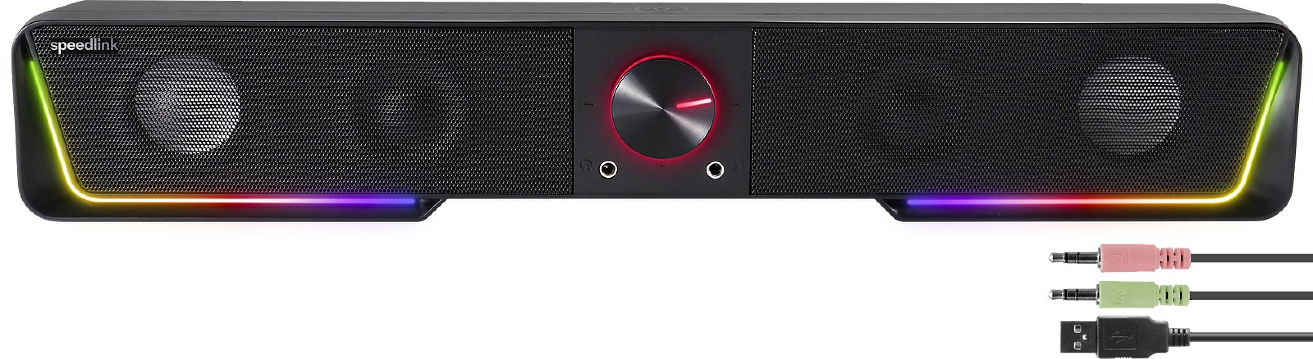 GRAVITY RGB Stereo Soundbar, schwarz