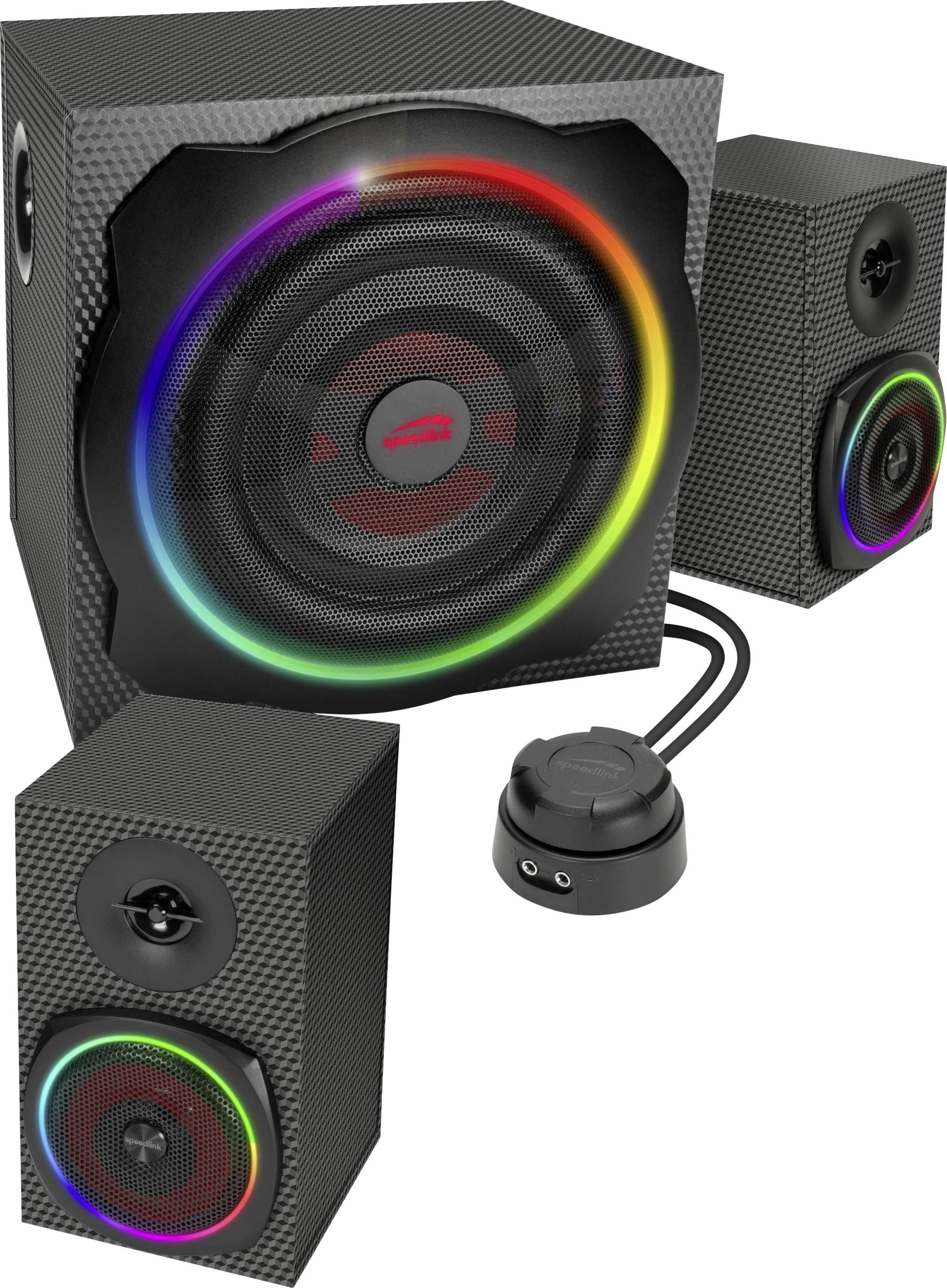 GRAVITY CARBON RGB 2.1 Subwoofer System, schwarz