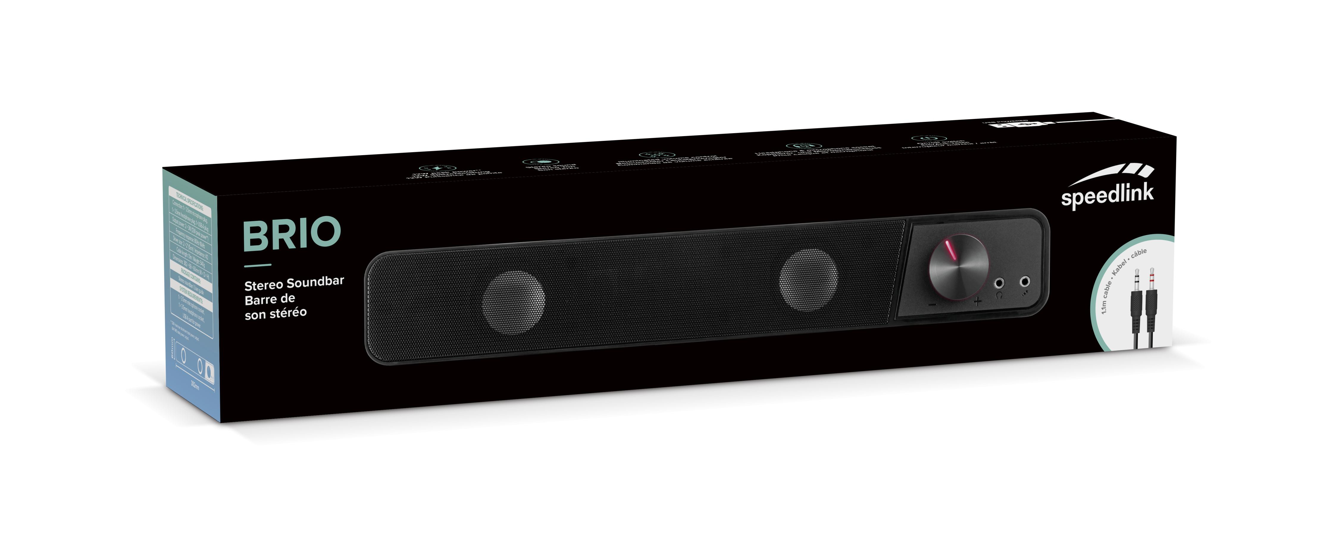 BRIO Stereo Soundbar, schwarz