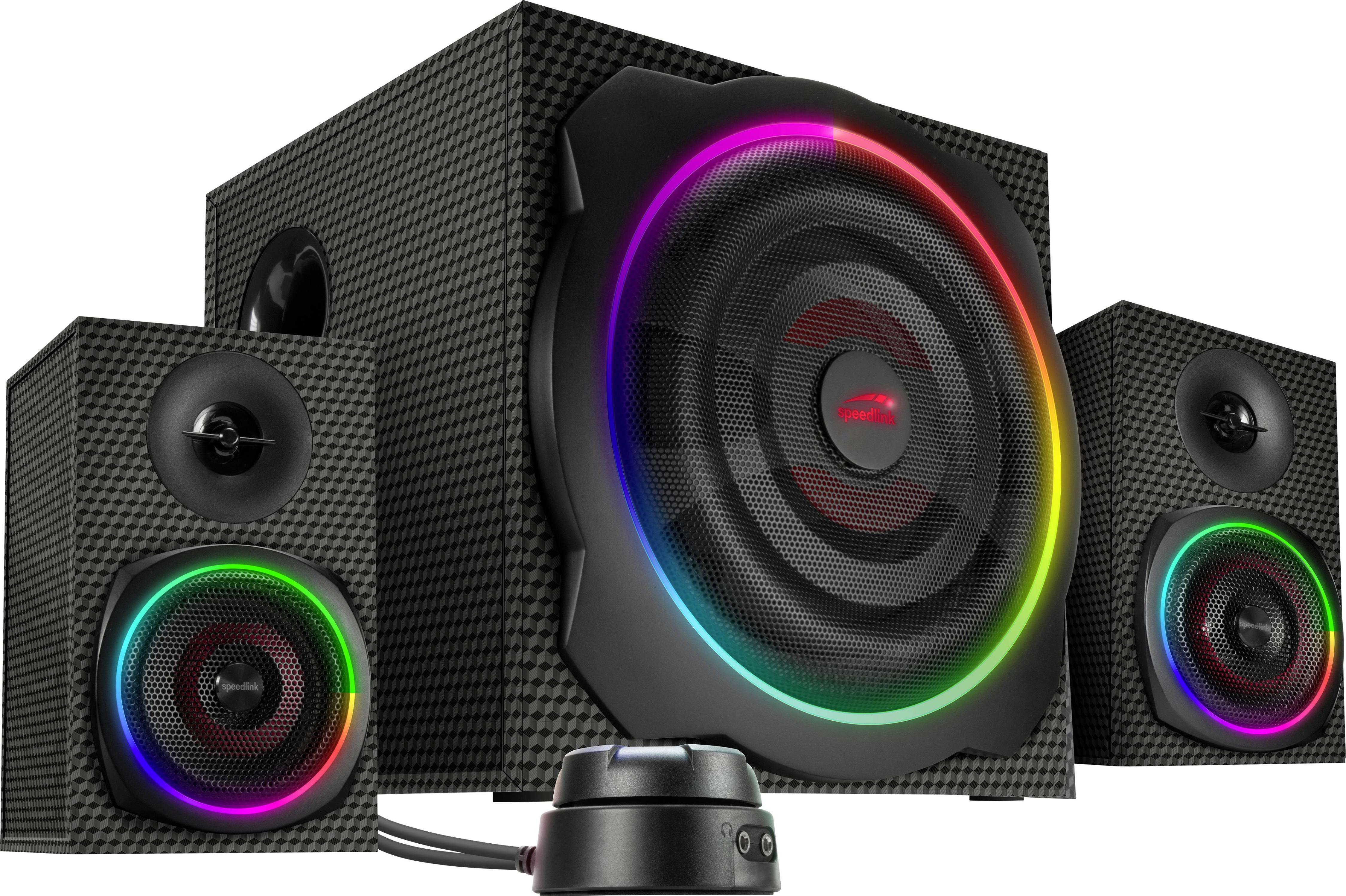 GRAVITY CARBON RGB 2.1 Subwoofer System, schwarz