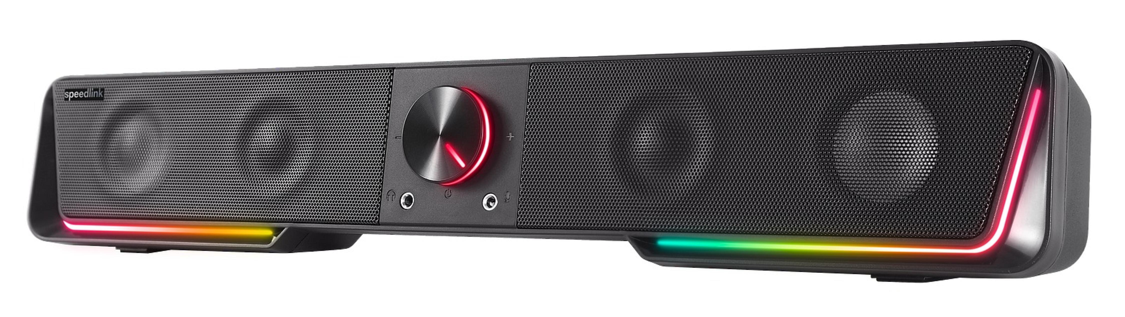 GRAVITY RGB Stereo Soundbar, schwarz