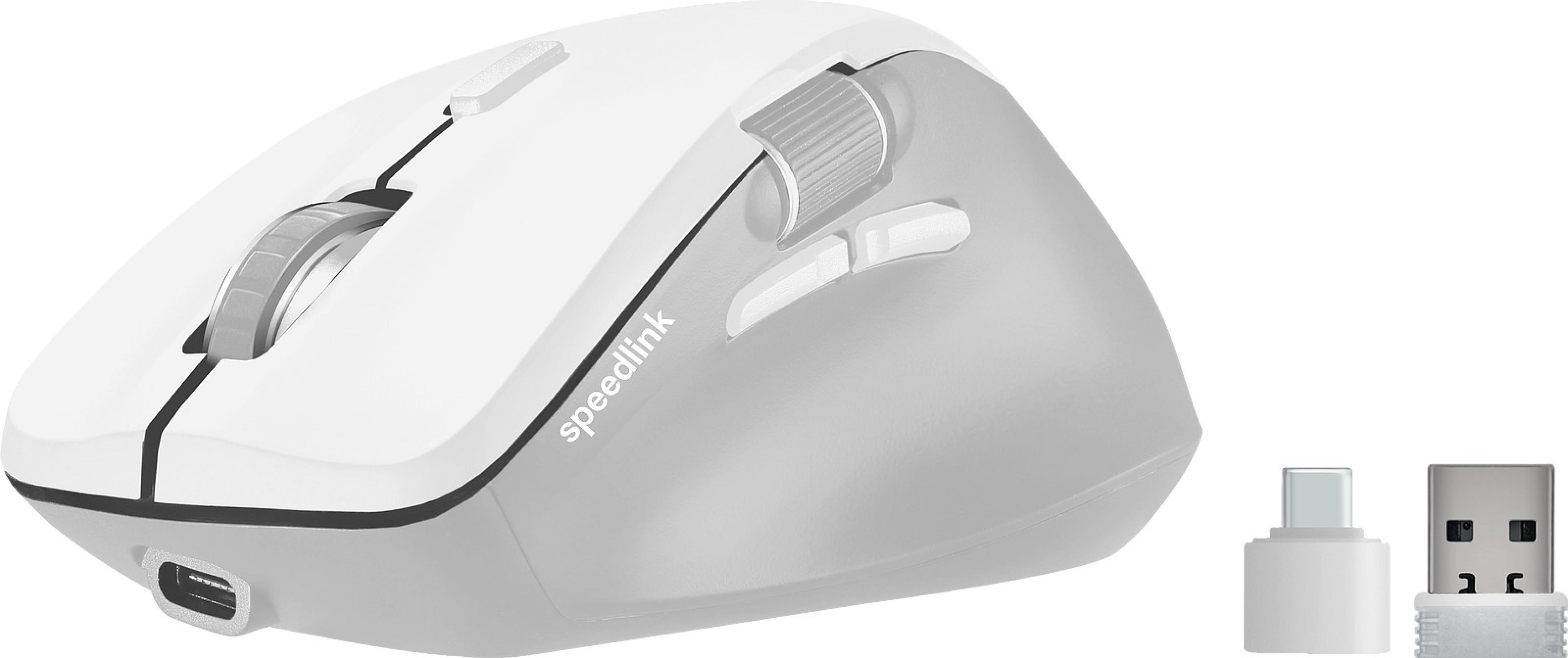 LIBERA Wiederaufladbare Maus, kabellos, Bluetooth, leise, weiß