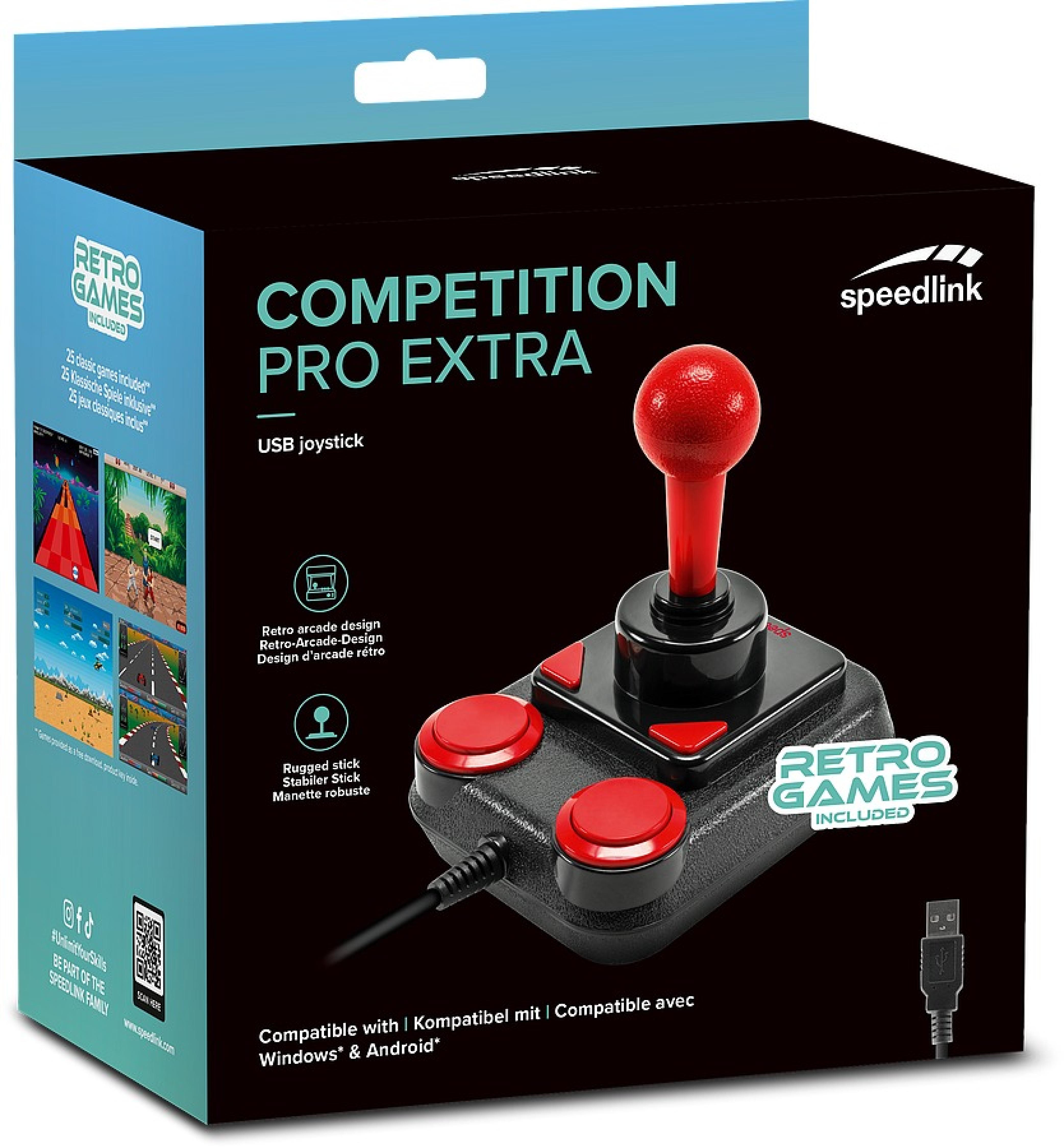 COMPETITION PRO EXTRA USB Joystick, schwarz-rot