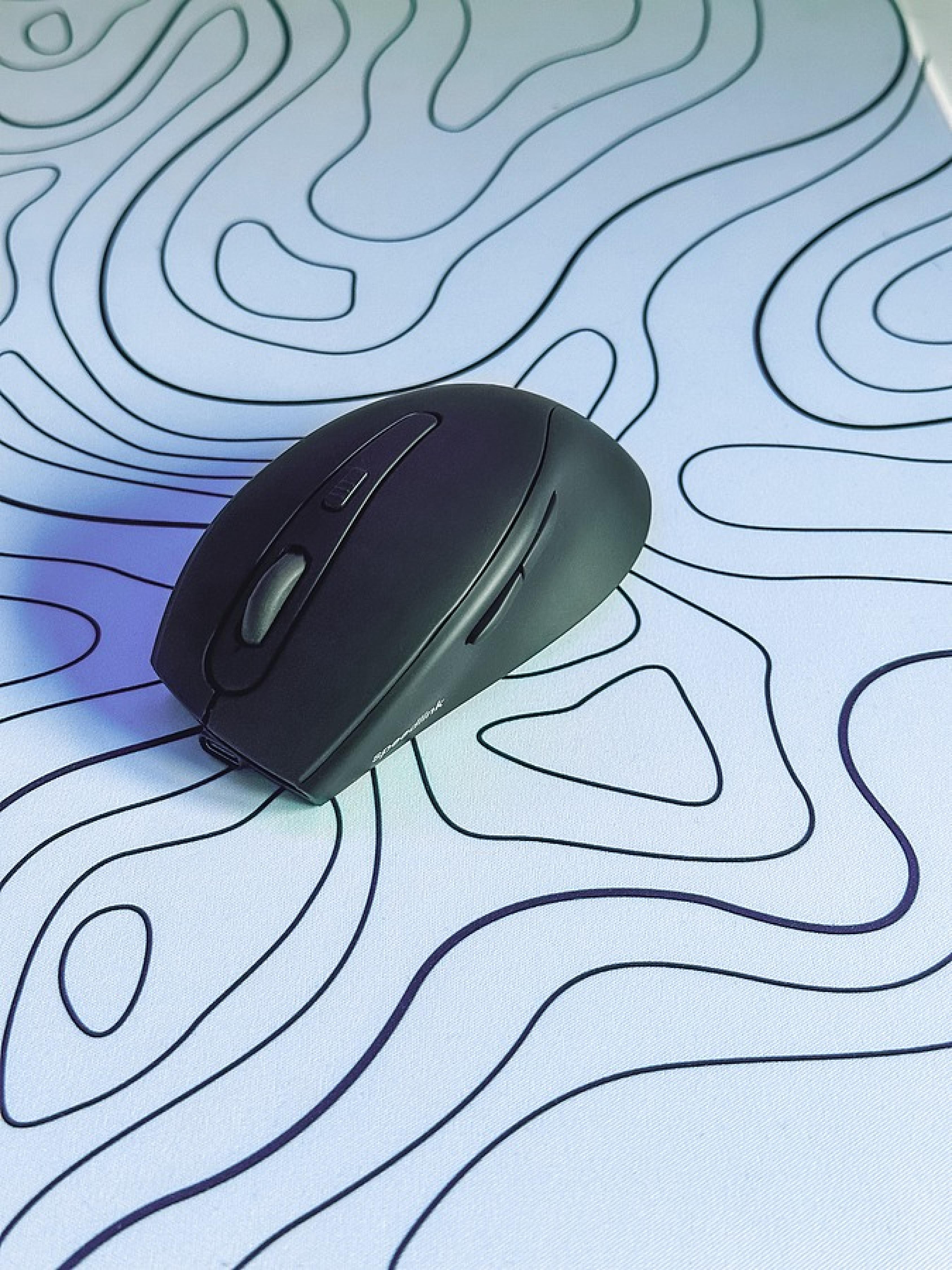 AXON Geräuscharme & Antibakterielle Wiederaufladbare Maus - Kabellos, USB-A/-C, rubber-schwarz