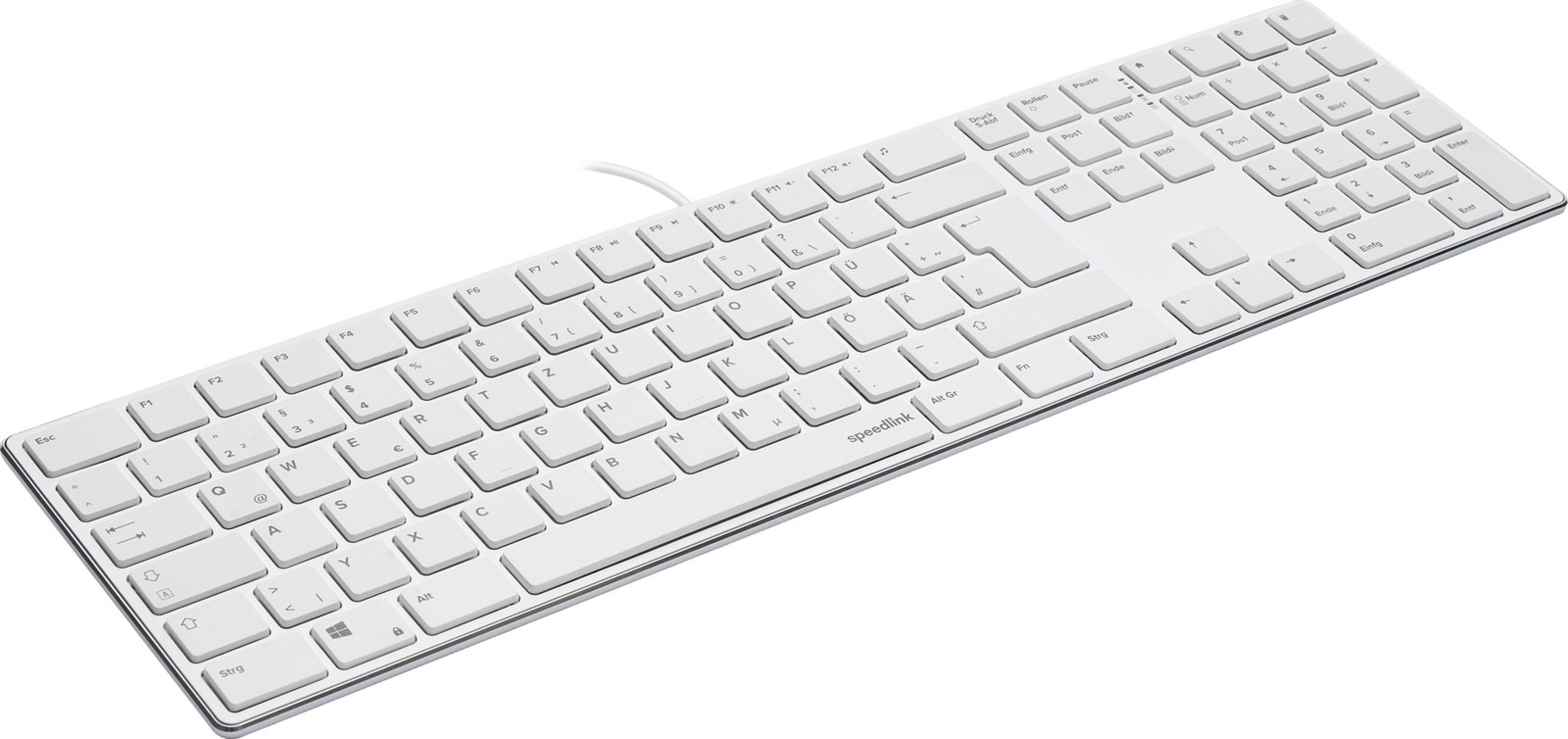 SPEEDLINK RIVA Slim Metal Scissor Keyboard, white - DE Layout