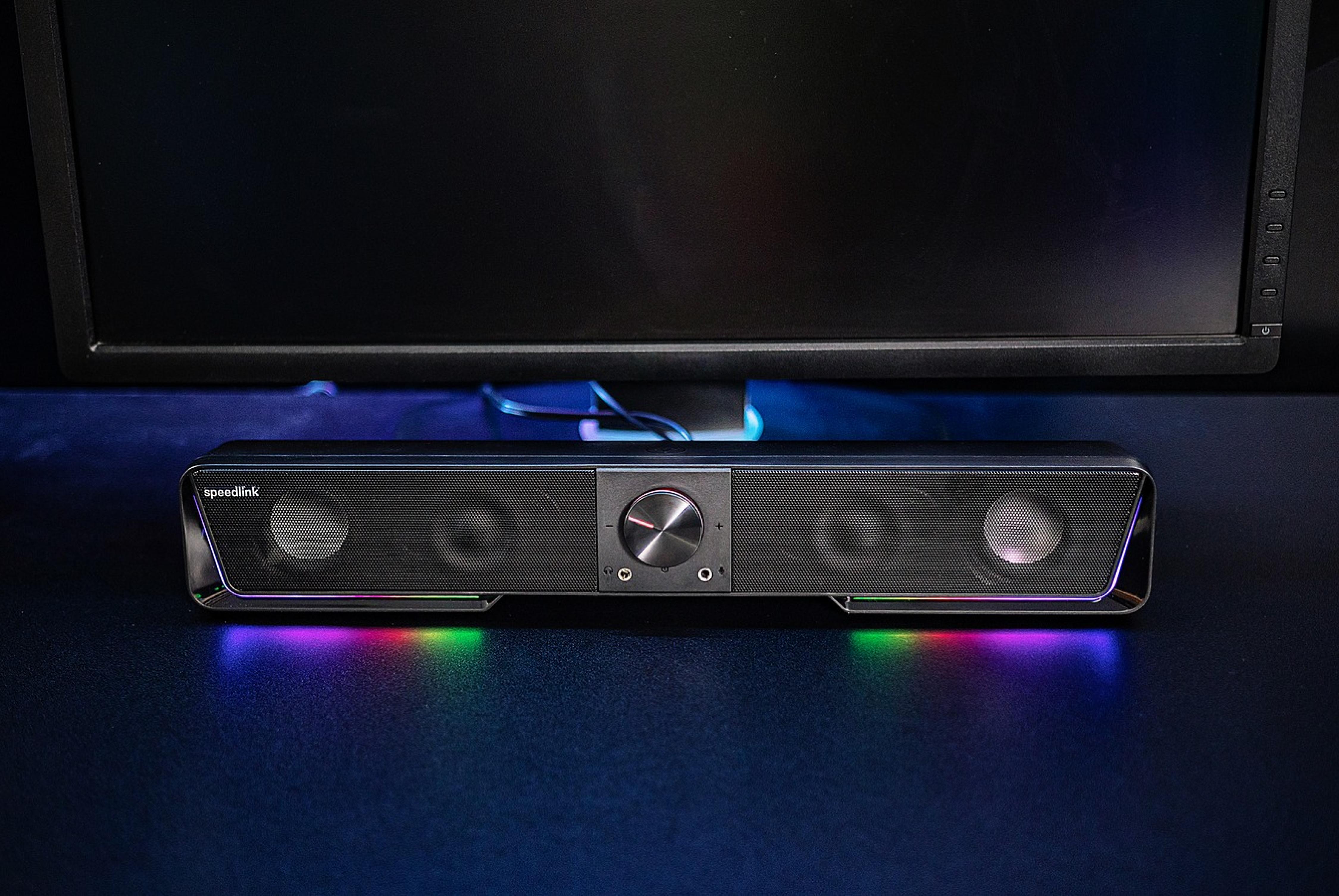 GRAVITY RGB Stereo Soundbar, schwarz